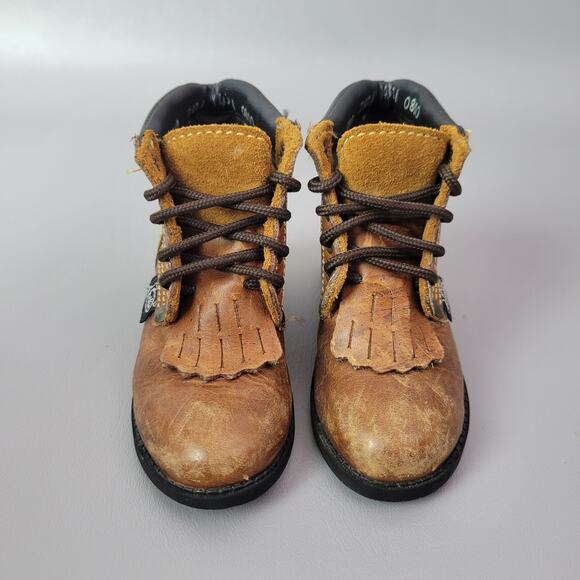 Justin Kiltie Roper Lace Up Toddler Boots Brown Leather Size 5.5 D Baby Justin - Picture 4 of 11